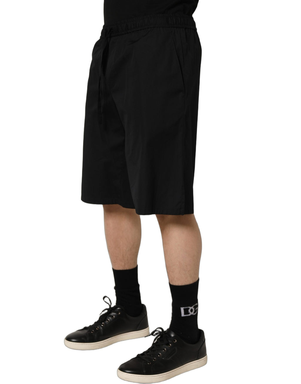 Dolce & Gabbana Schwarz Baumwolle Sweatshorts Männer Bermuda Shorts