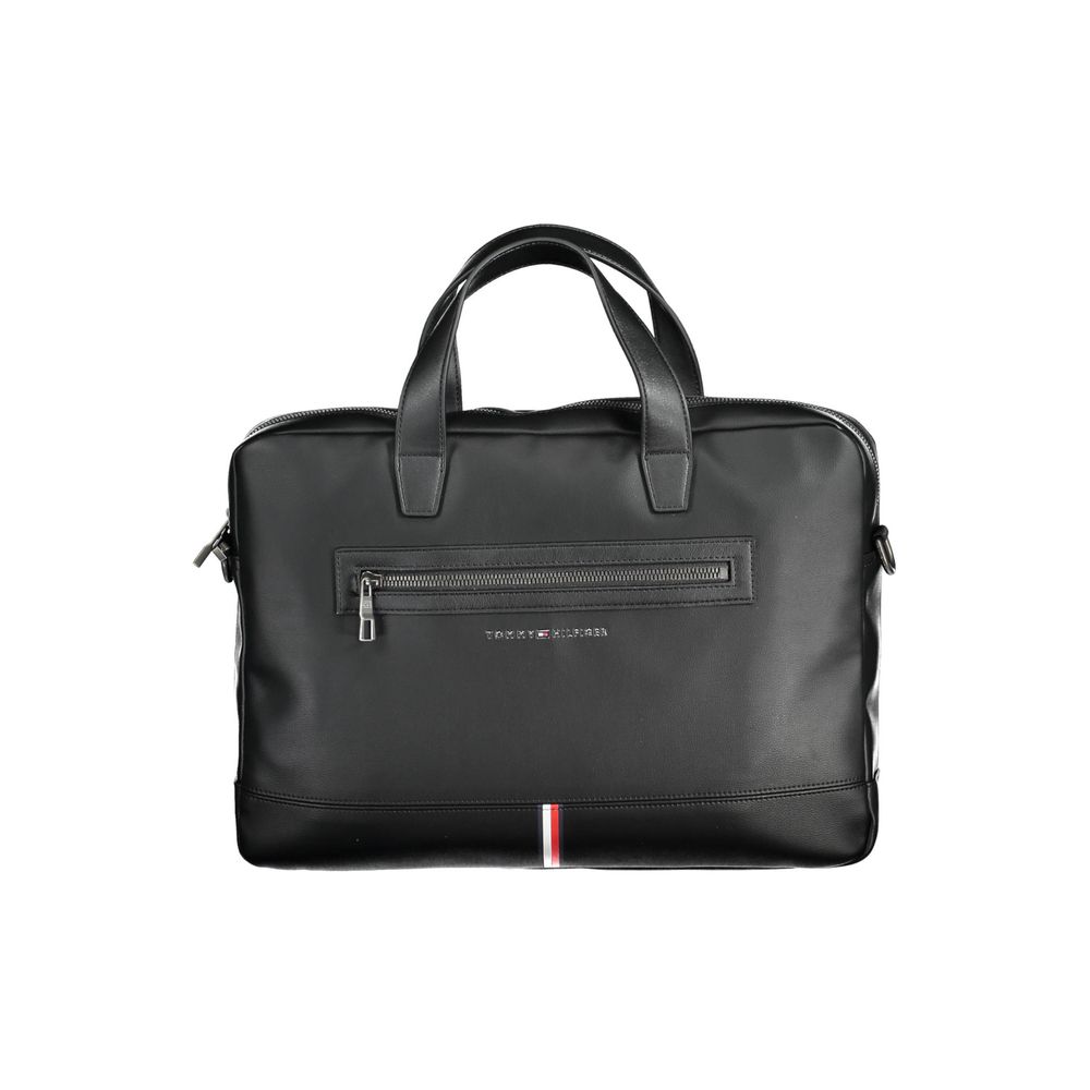 Tommy Hilfiger Schwarze Herren-Aktentasche aus Polyurethan