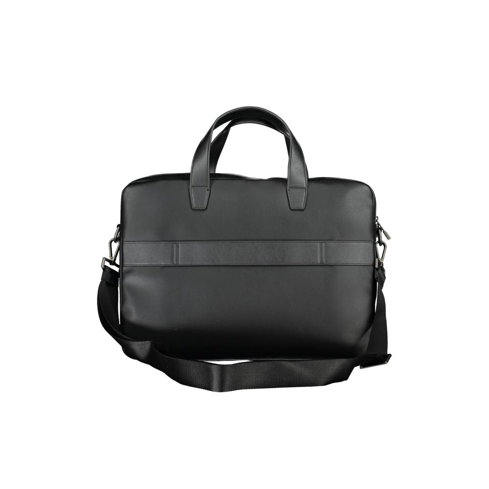 Tommy Hilfiger Schwarze Herren-Aktentasche aus Polyurethan