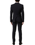 Dolce & Gabbana Schwarzer Woll-Anzug im Slim Fit-Stil, 3-teilig für Herren