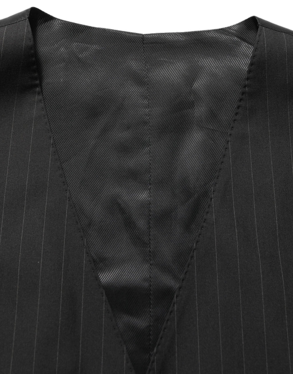 Dolce & Gabbana Schwarzer Nadelstreifen-Anzug im Slim Fit-Stil, 3-teilig