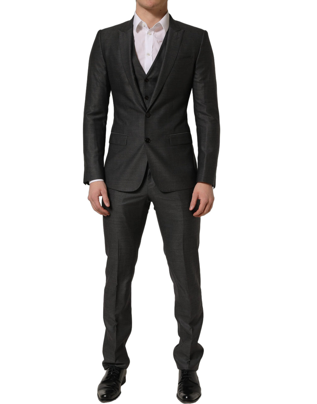 Dolce & Gabbana Grauer MARTINI Slim Fit Anzug im 3-Teiler-Look