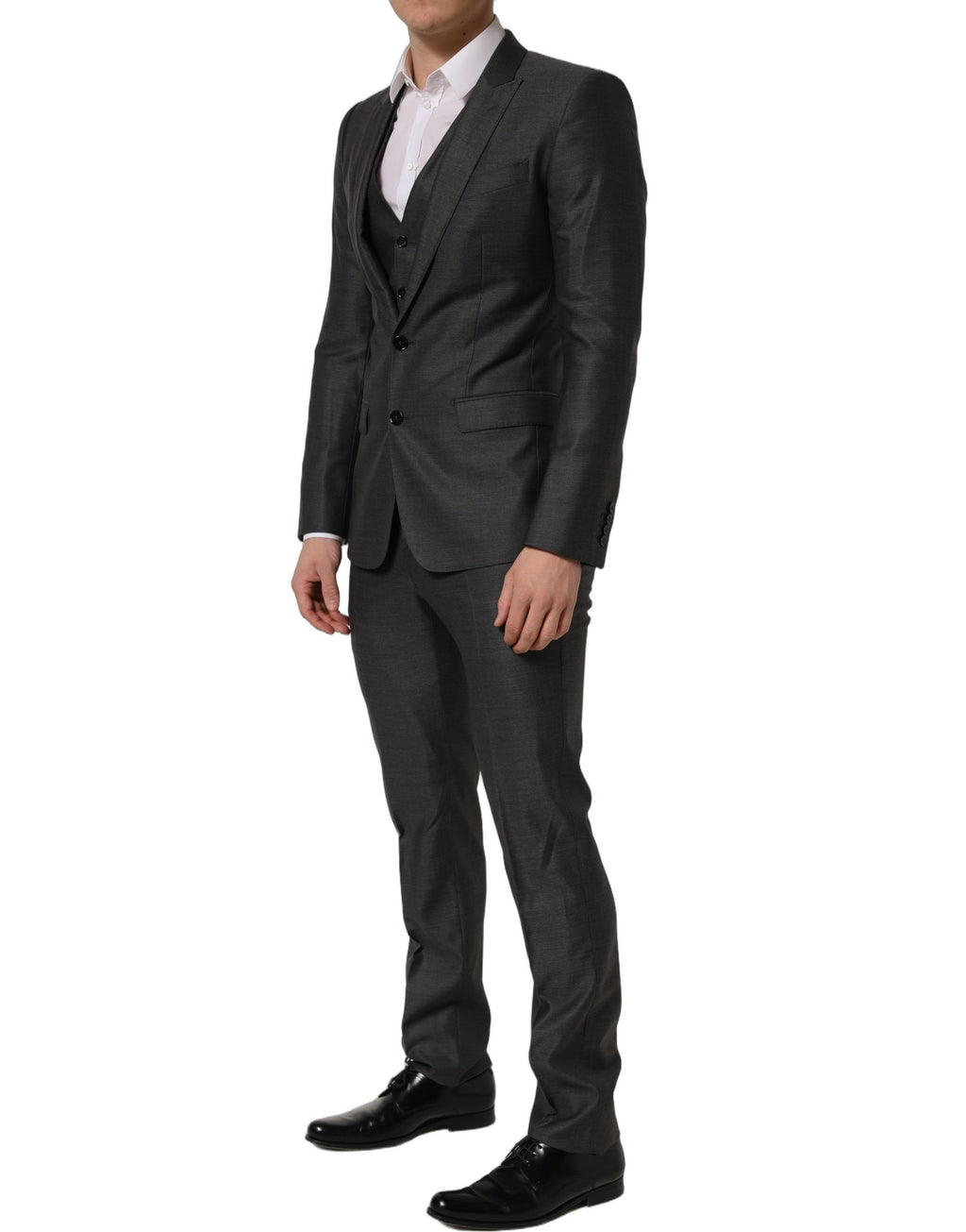 Dolce & Gabbana Grauer MARTINI Slim Fit Anzug im 3-Teiler-Look