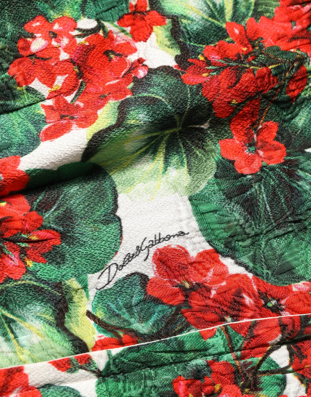 Dolce & Gabbana A-Linien-Minikleid mit Multicolor-Geranien-Print
