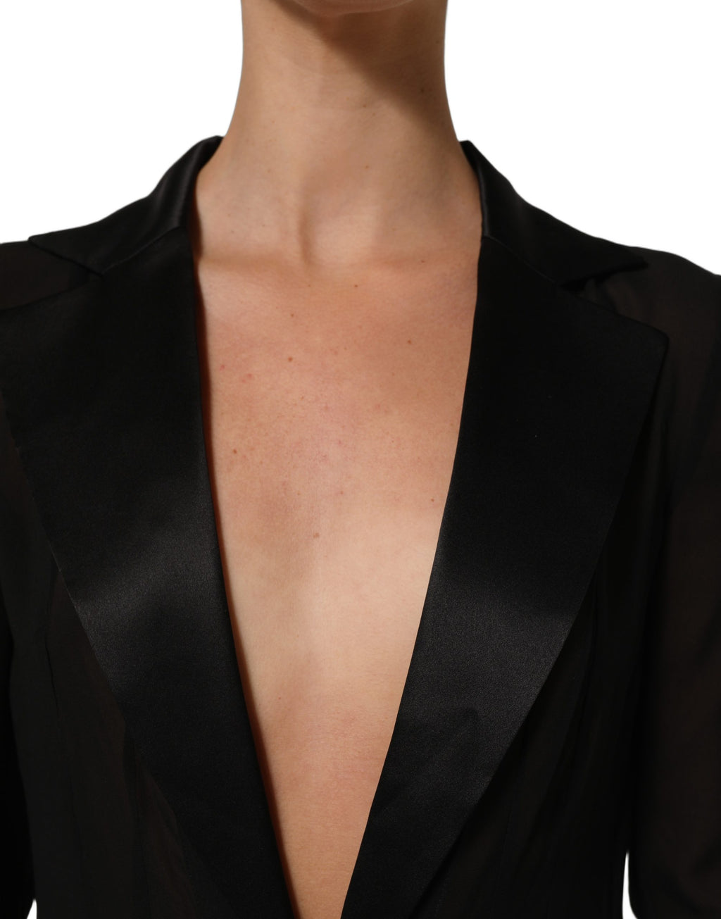 Dolce & Gabbana Langes schwarzes Maxikleid aus transparenter Seidenchiffon
