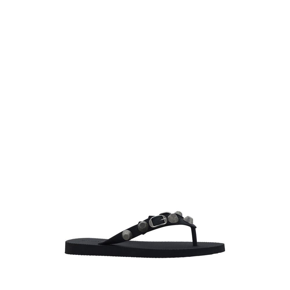 Balenciaga Schwarze Flip-Flop-Sandalen aus Polyurethan