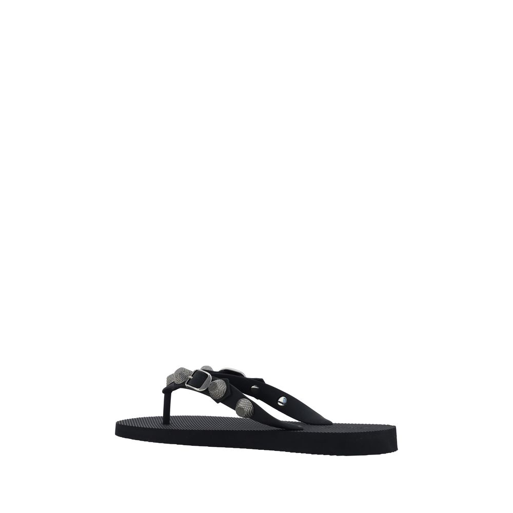 Balenciaga Schwarze Flip-Flop-Sandalen aus Polyurethan