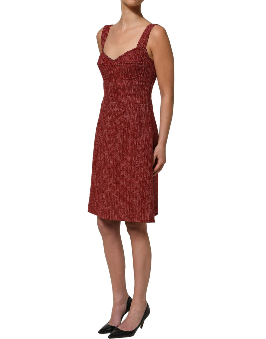 Dolce & Gabbana Mehrfarbiges Tweed-Kleid im Babydoll-Stil mit Gürtel, Mini-Länge