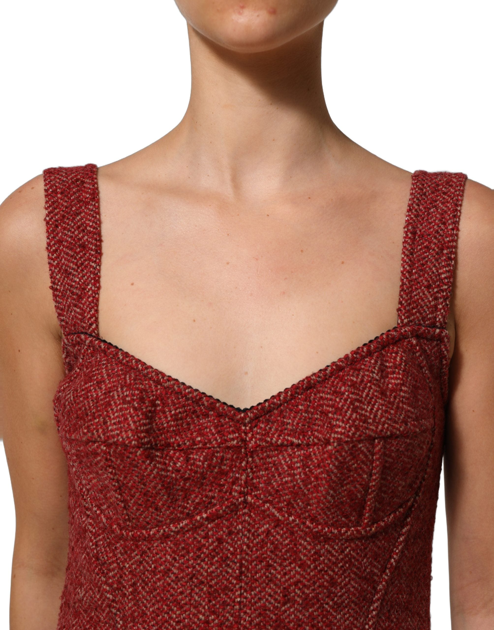 Dolce & Gabbana Mehrfarbiges Tweed-Kleid im Babydoll-Stil mit Gürtel, Mini-Länge