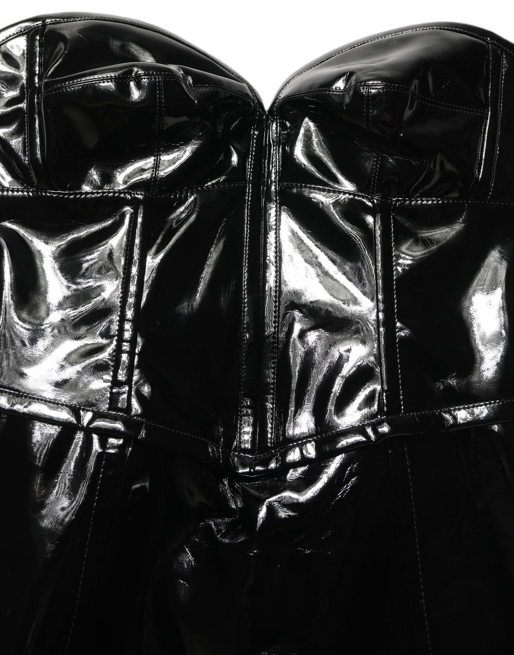 Dolce & Gabbana Schwarzes Korsett-Minikleid aus Lackleder