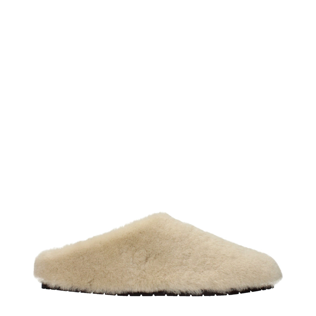 Prada Beige Pelz-Hausschuhe