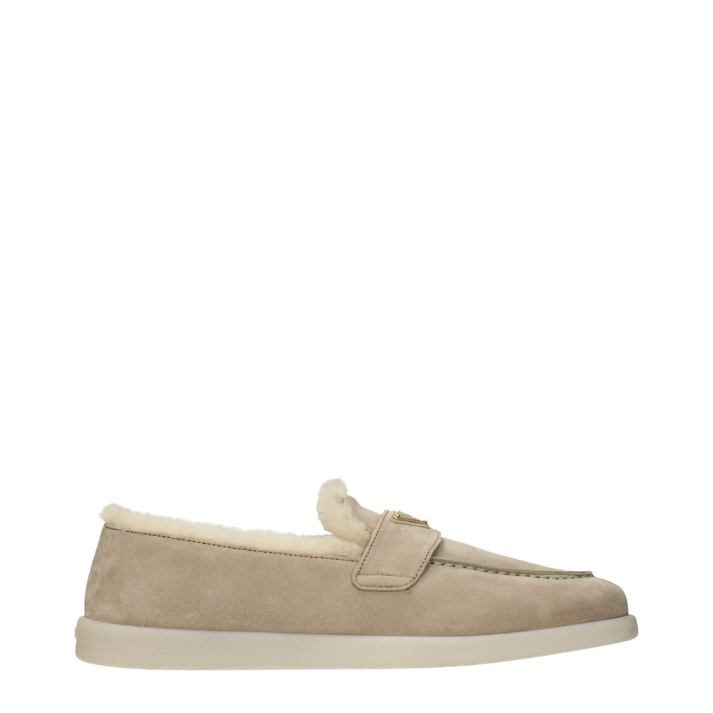 Prada Beige Leder Slipper-Loafer
