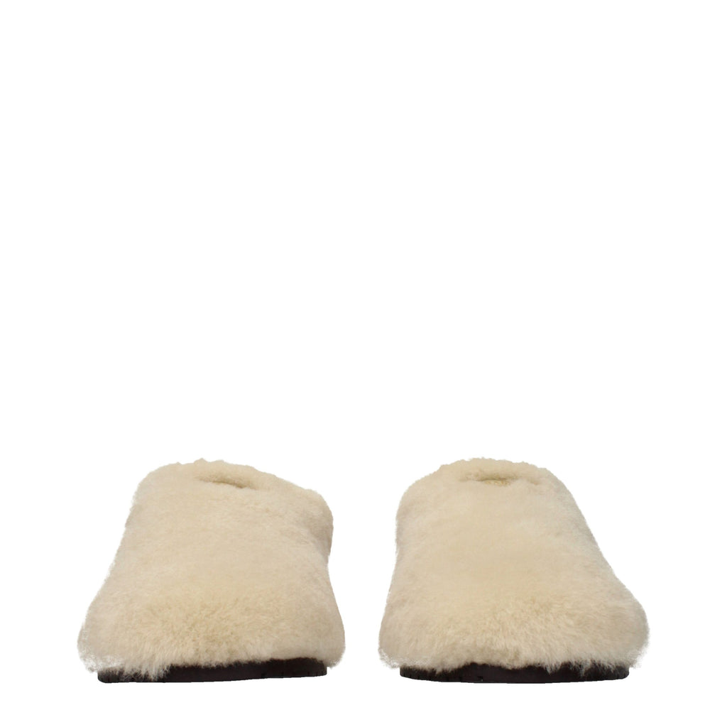 Prada Beige Pelz-Hausschuhe