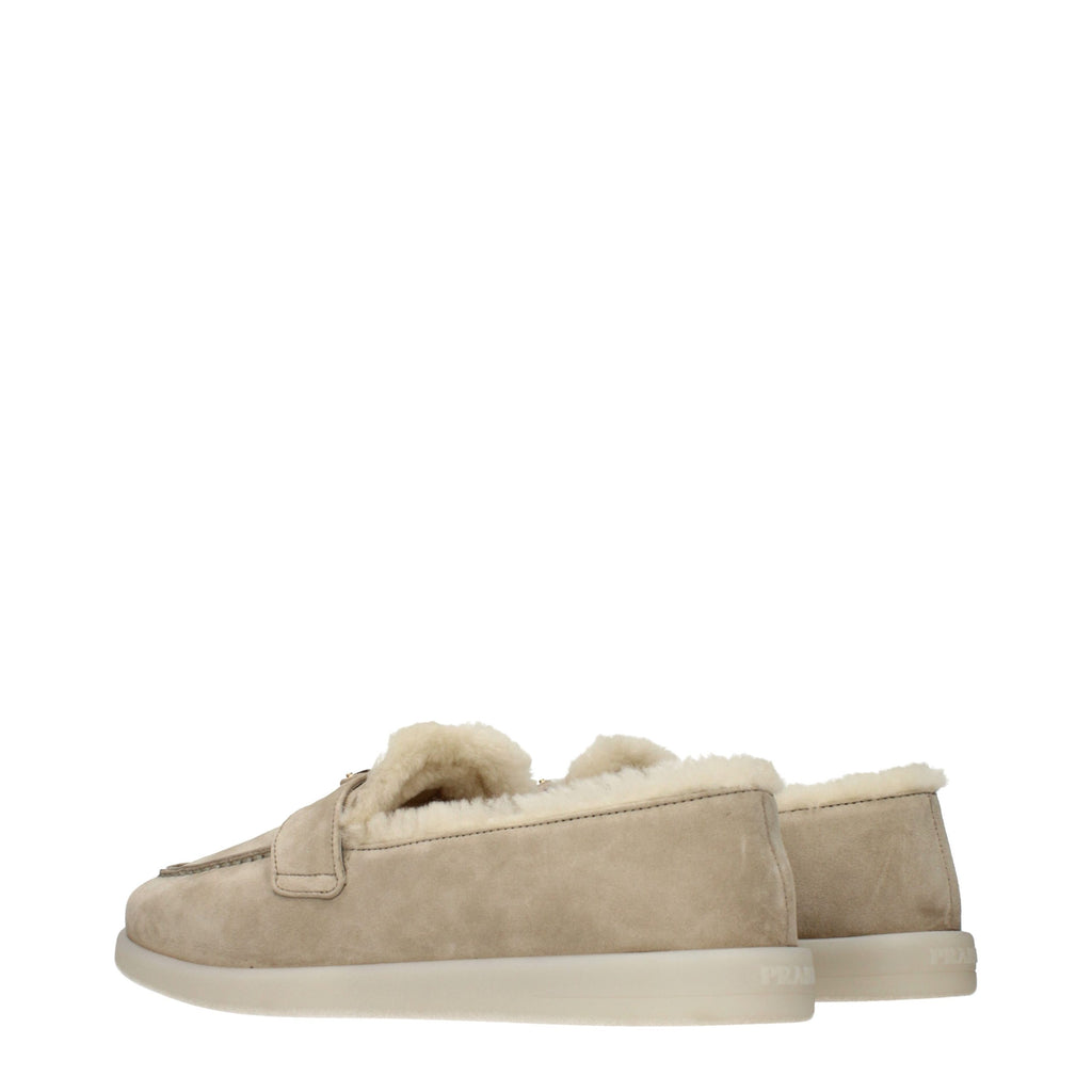 Prada Beige Leder Slipper-Loafer