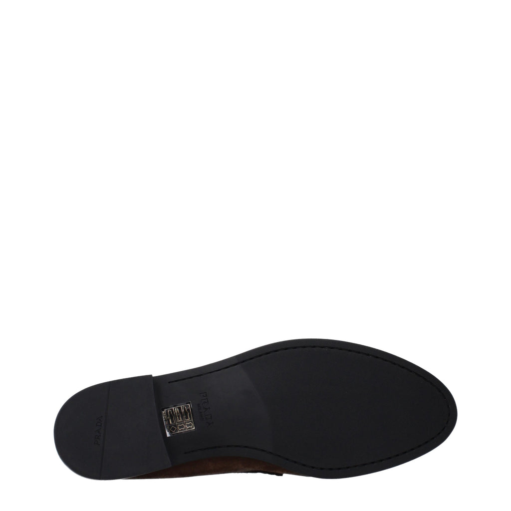 Prada Braune Loafer aus Leder zum Hineinschlüpfen