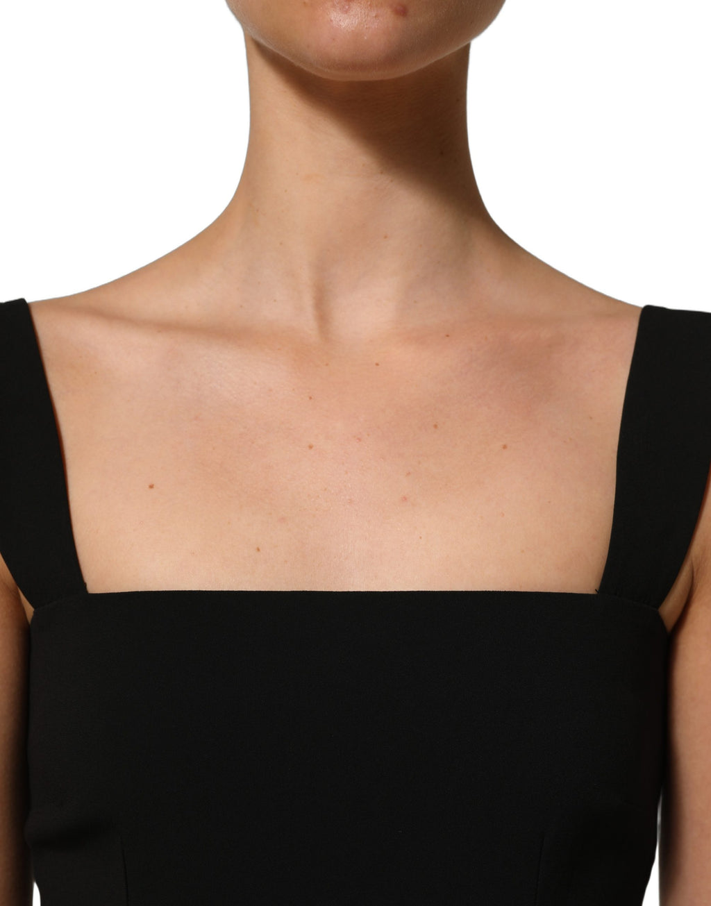 Dolce & Gabbana Schwarzes Midi-Etuikleid aus Viskose-Stretch
