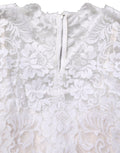 Dolce & Gabbana Langes Spitzen-Abendkleid aus weißer Baumwolle