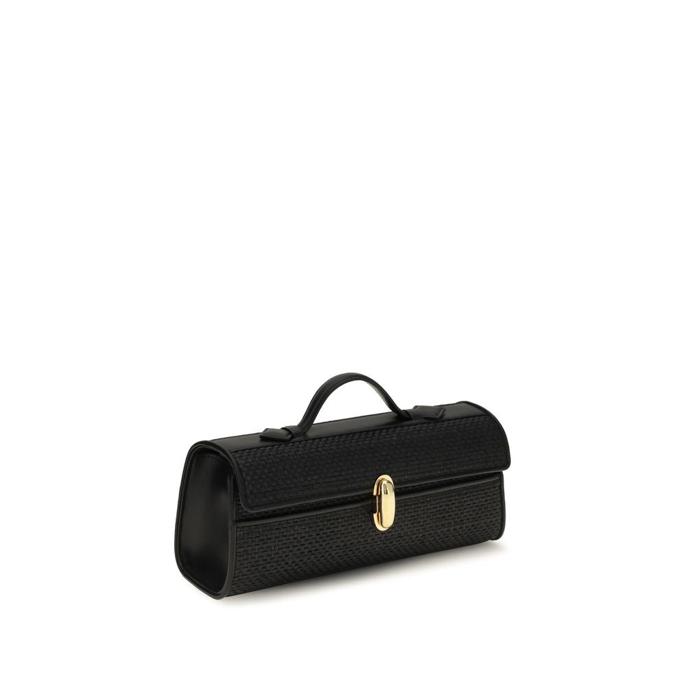 Savette Schwarze Raffia-Handtasche