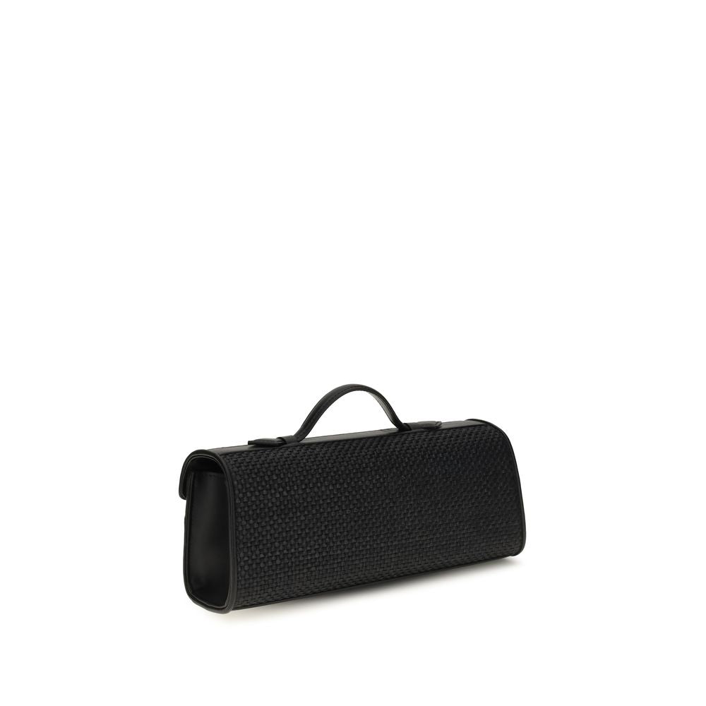 Savette Schwarze Raffia-Handtasche