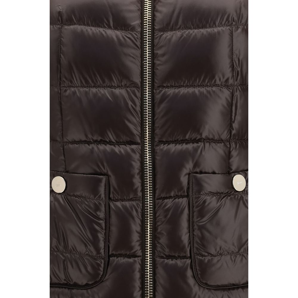 Herno Braune Polyamid-Jacke in voller Länge