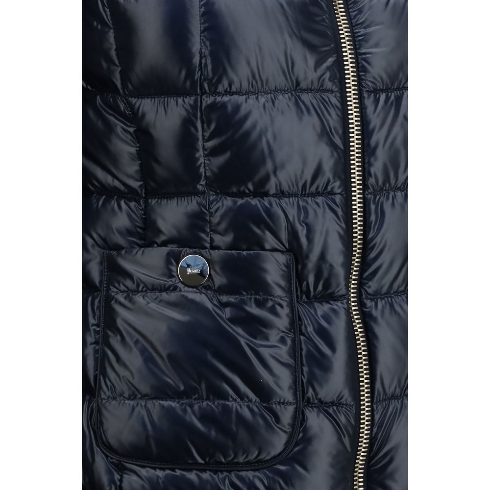 Herno Blaue Polyamid-Jacke in voller Länge