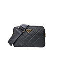 Prada Schwarze Bos Taurus Kalbsleder Schultertasche