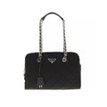 Prada Schwarze Bos Taurus Kalbsleder Schultertasche