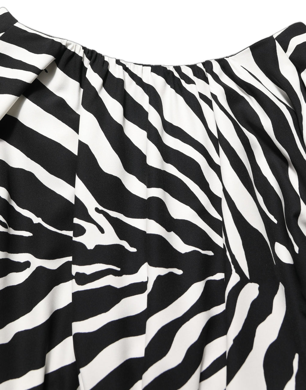 Dolce & Gabbana Mini-Kleid aus Seide mit Raffungen und Zebra-Print in Schwarz und Weiß