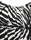 Dolce & Gabbana Mini-Kleid aus Seide mit Raffungen und Zebra-Print in Schwarz und Weiß