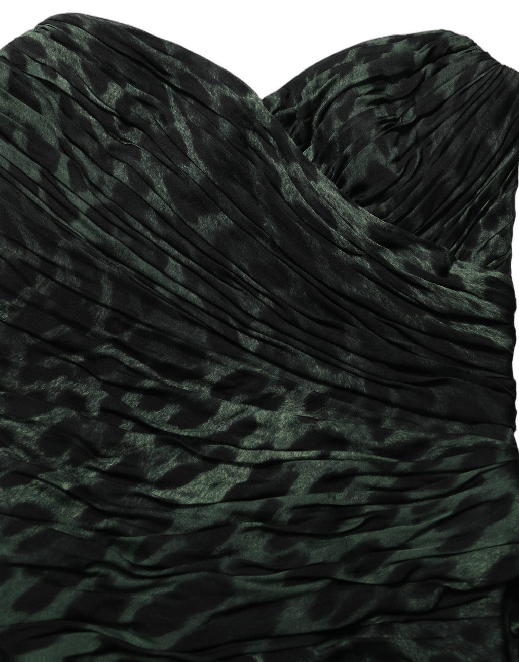 Dolce & Gabbana Bustier-Midi-Kleid mit drapierter Silhouette und grünem Leopardenmuster