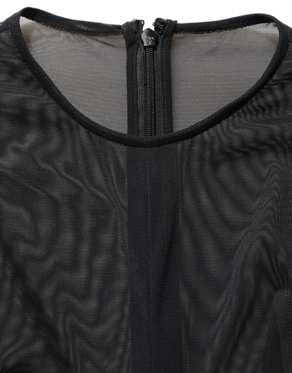 Dolce & Gabbana Schwarzes, figurbetontes Maxikleid mit langen Ärmeln und transparentem Stoff