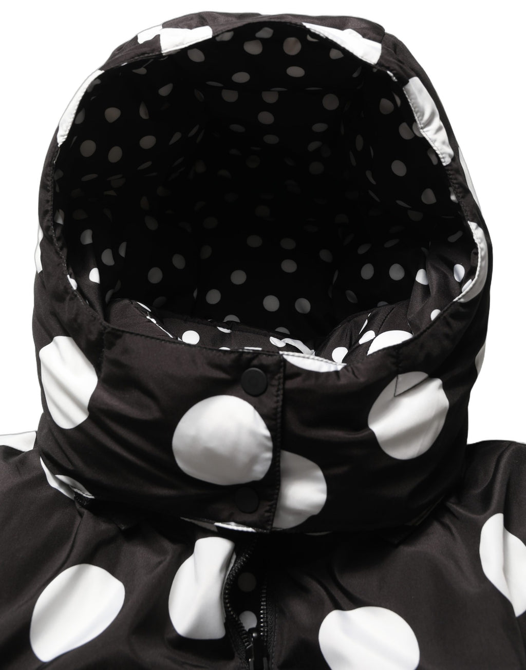 Dolce & Gabbana Kapuzenblousonjacke mit schwarz-weißen Polka Dots