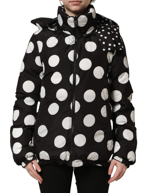 Dolce & Gabbana Kapuzenblousonjacke mit schwarz-weißen Polka Dots