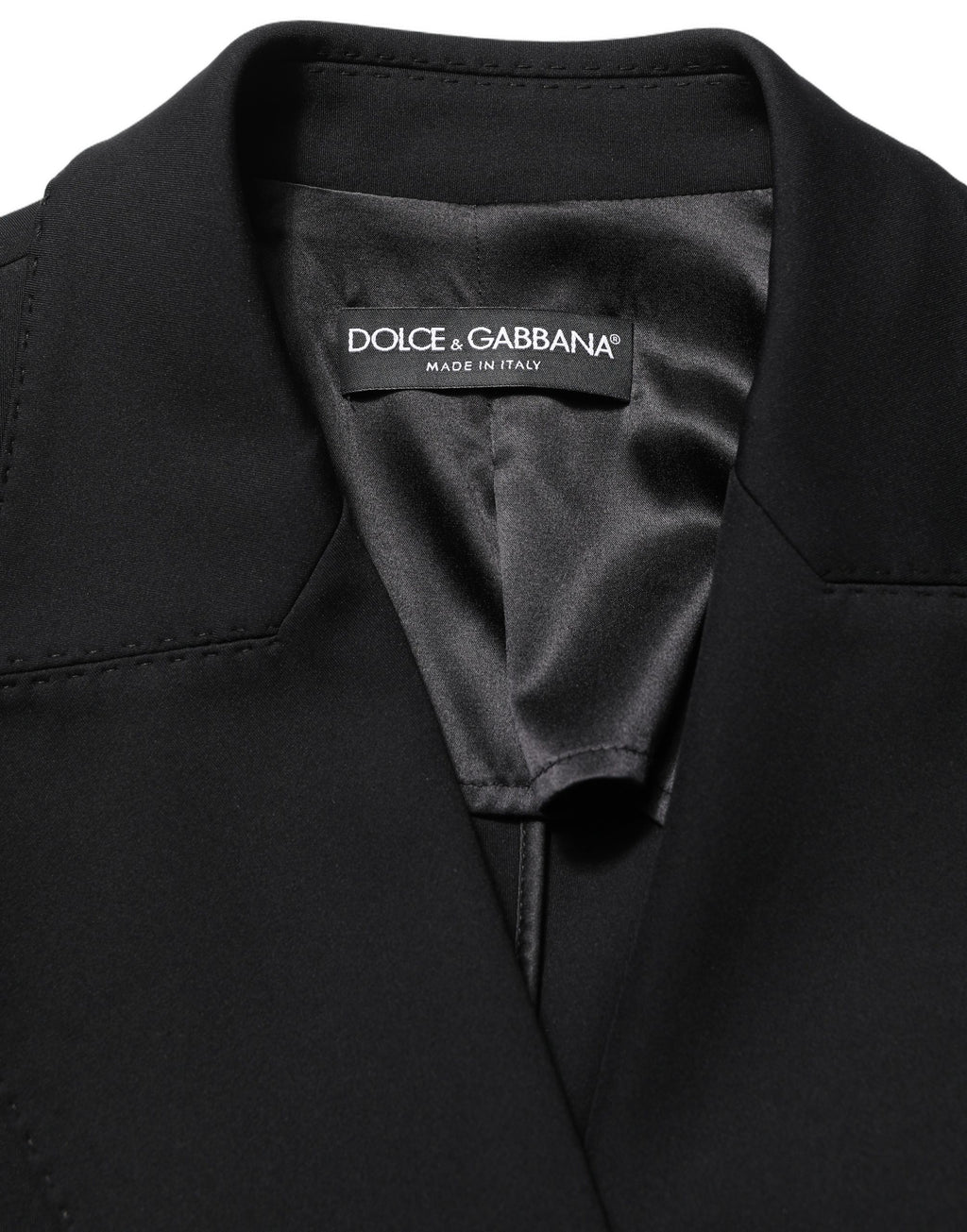 Dolce & Gabbana Schwarzer Krepp-Blazer im Double-Breasted-Stil