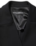Dolce & Gabbana Schwarzer Krepp-Blazer im Double-Breasted-Stil