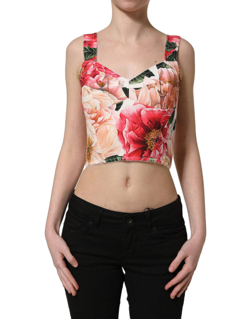 Dolce & Gabbana Bustier-Top mit Blumenprint in Multicolor