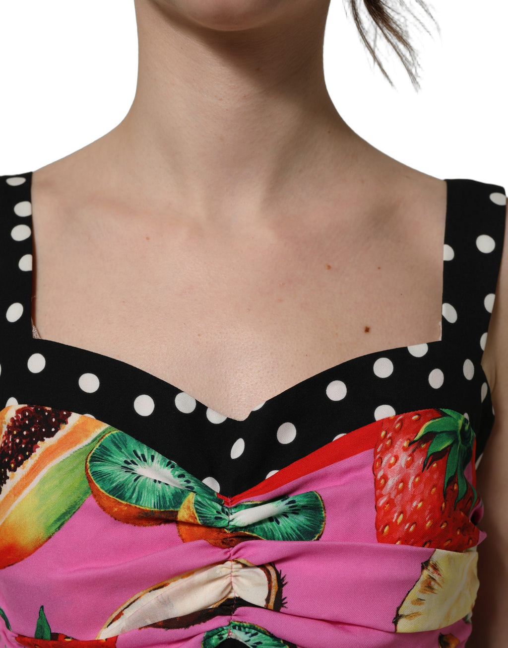 Dolce & Gabbana Mehrfarbiges Seiden-Bustier-Top im Corsagen-Stil