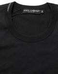 Dolce & Gabbana Schwarzes Baumwoll-T-Shirt mit kurzen Ärmeln und Rundhalsausschnitt
