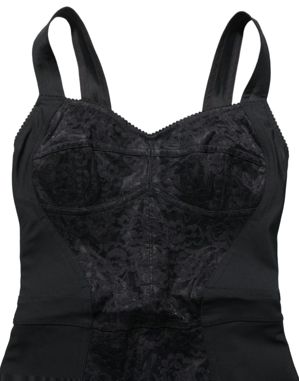 Dolce & Gabbana Schwarzer Korsett-Body aus floraler Spitze