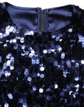 Dolce & Gabbana Blaues Pailletten-Top ohne Ärmel, Cropped