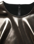 Dolce & Gabbana Ärmelloses Rundhals-Tanktop in Metallic-Bronze
