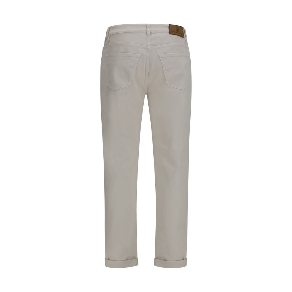 Brunello Cucinelli Weiße Baumwoll-Jeans Denim