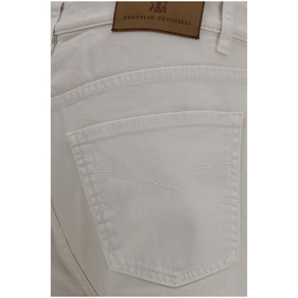 Brunello Cucinelli Weiße Baumwoll-Jeans Denim