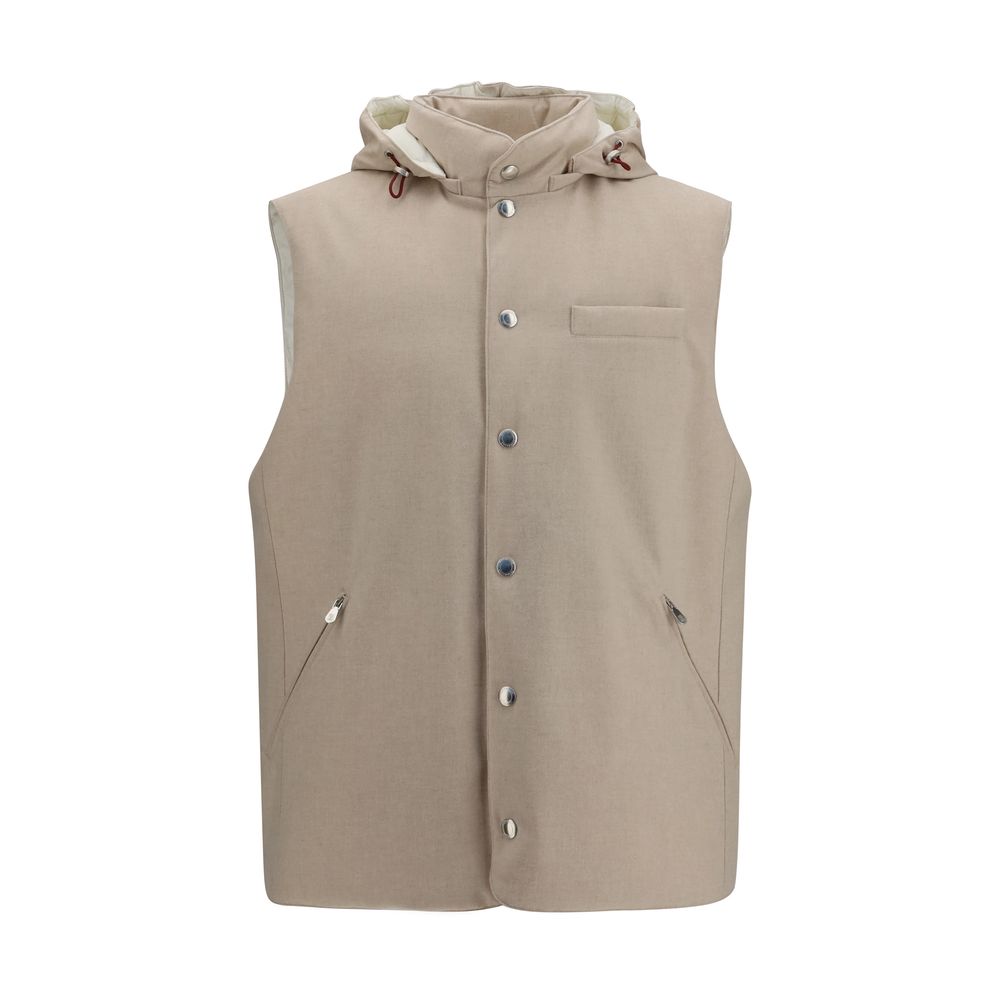 Brunello Cucinelli Beige Wool Oves Aries Weste