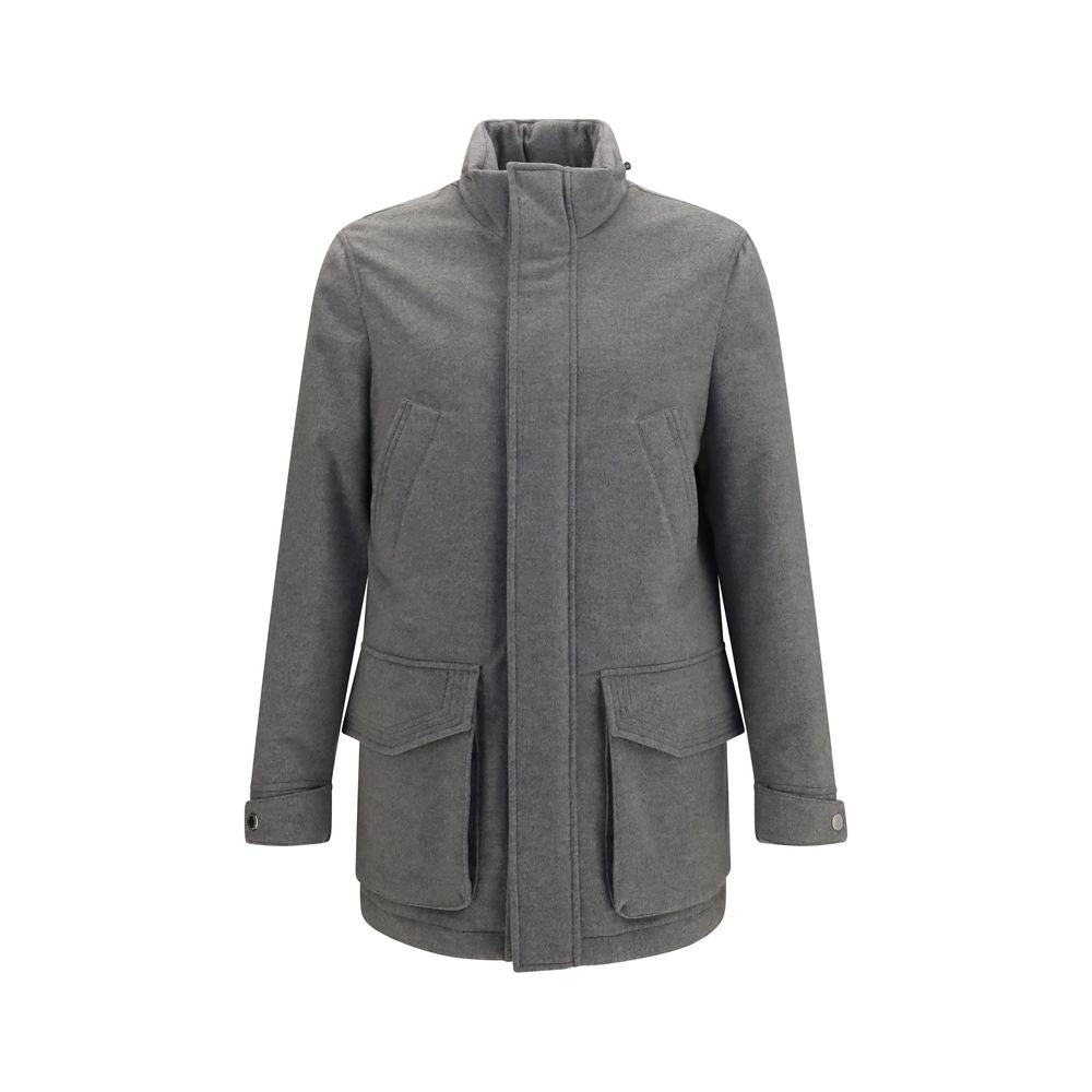 Brunello Cucinelli Grauer Kaschmir-Mantel