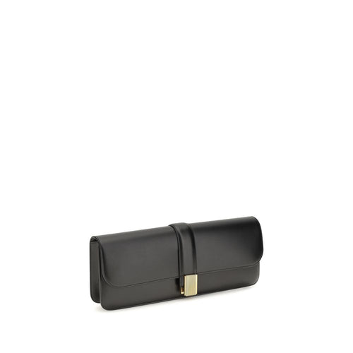 Khaite Schwarze Bos Taurus Kalbsleder Clutch