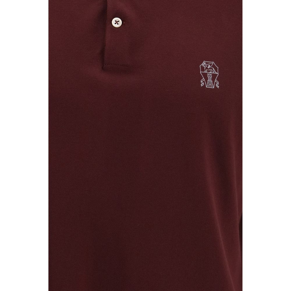 Brunello Cucinelli Bordeaux Baumwollhemd