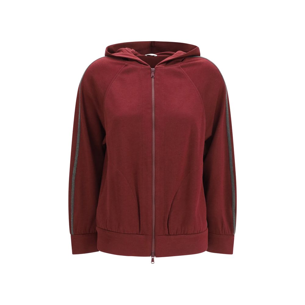 Brunello Cucinelli Sweatshirt aus Baumwolle in Bordeaux