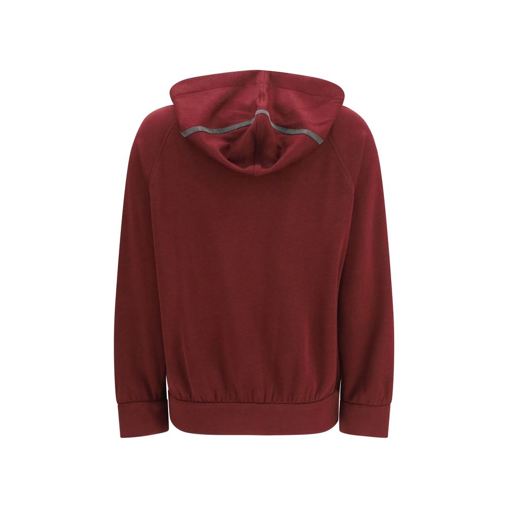 Brunello Cucinelli Sweatshirt aus Baumwolle in Bordeaux