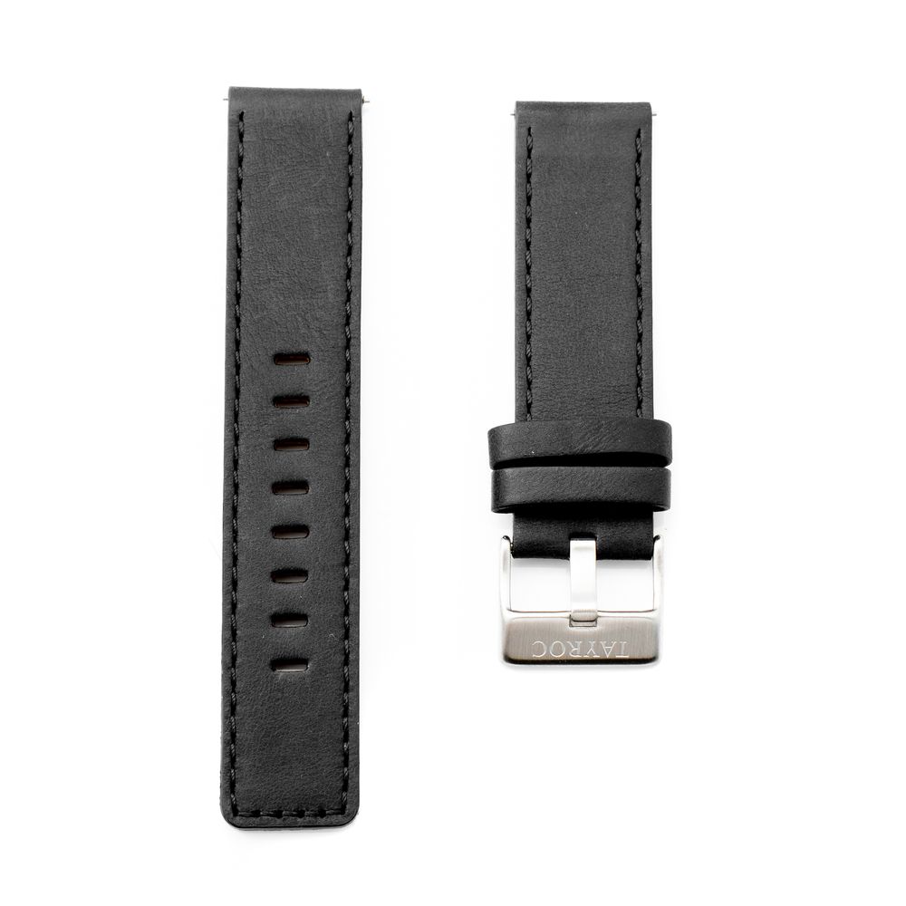 TAYROC Schwarze Lederkleid-Uhr